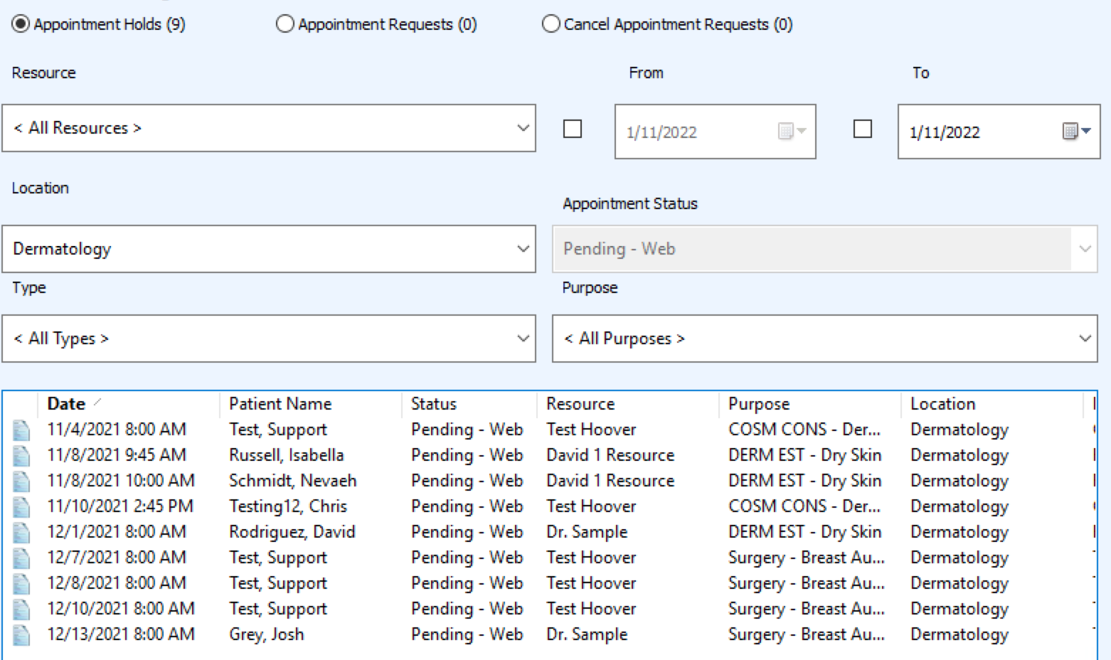 Nextech | Reviewing online appointments